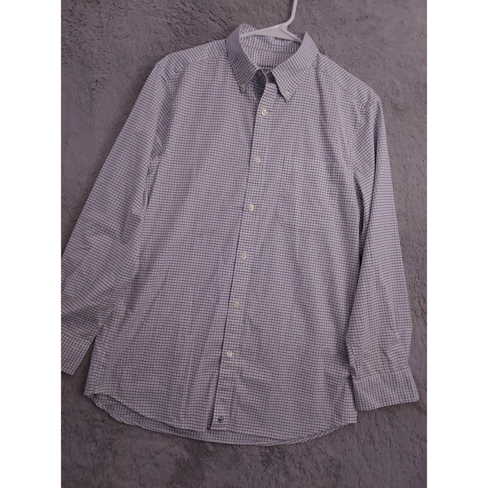 Vineyard Vines Shirt Men Small Performance Cotton Brrr Blue Check Preppy Stretch